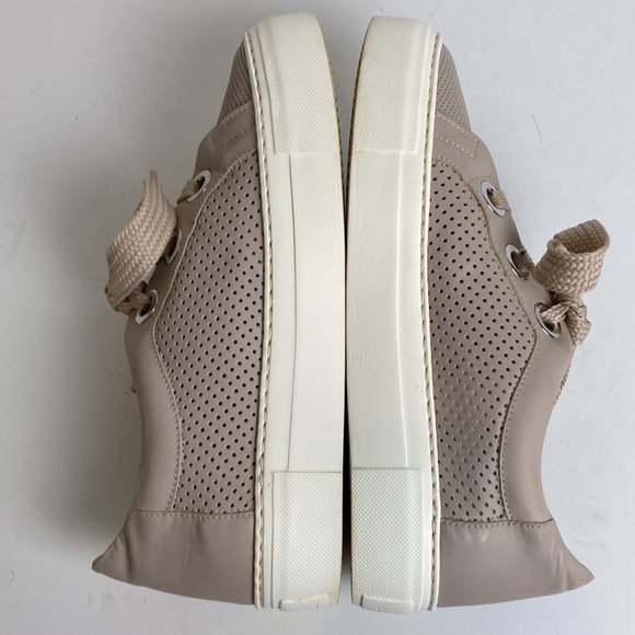 AGL Attilio Giusti Leombruni Perforated Platform Talc Leather Sneaker Size 39 9 - Picture 14 of 16